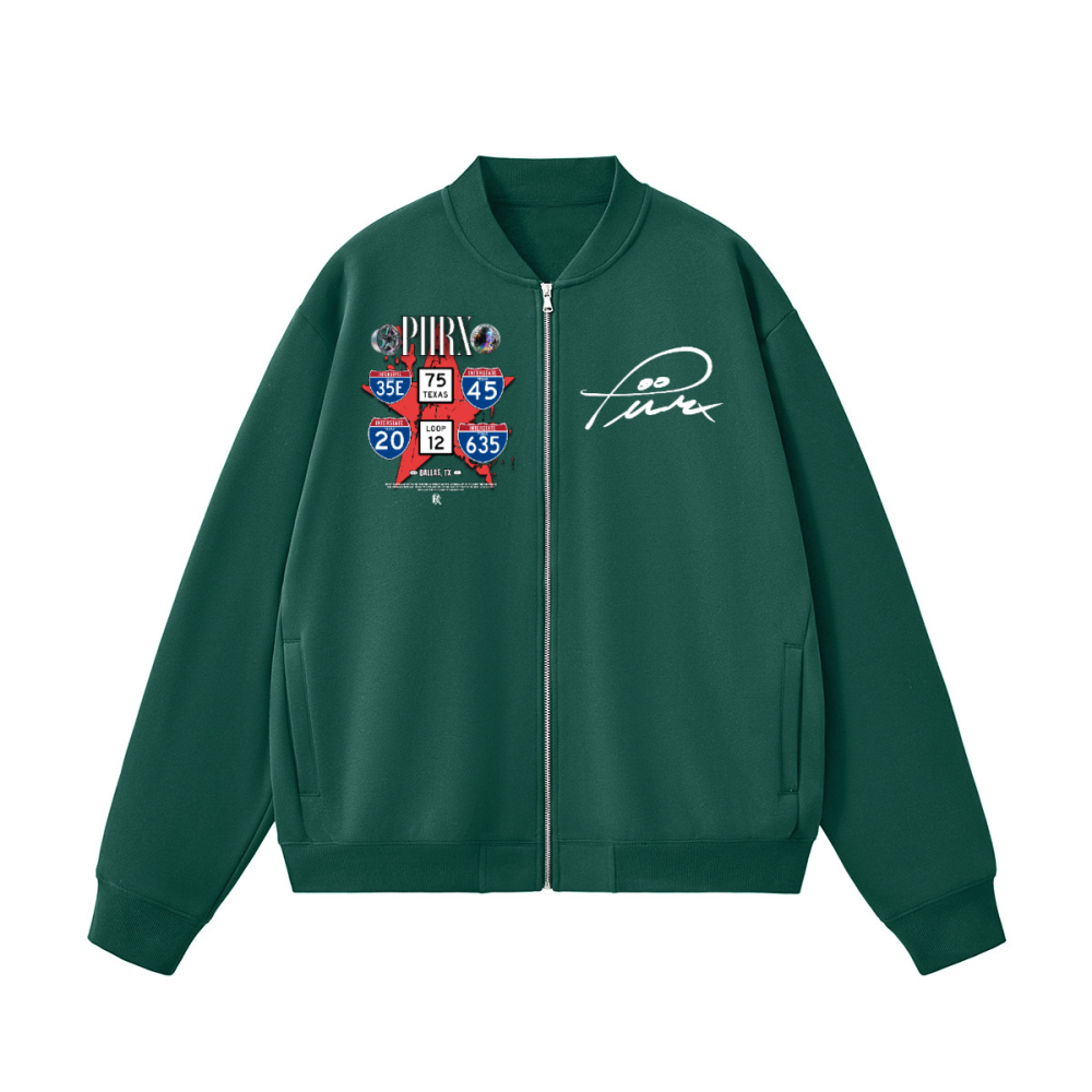 Unisex Fleece Zip-Up Baseball Jacket(360GSM)