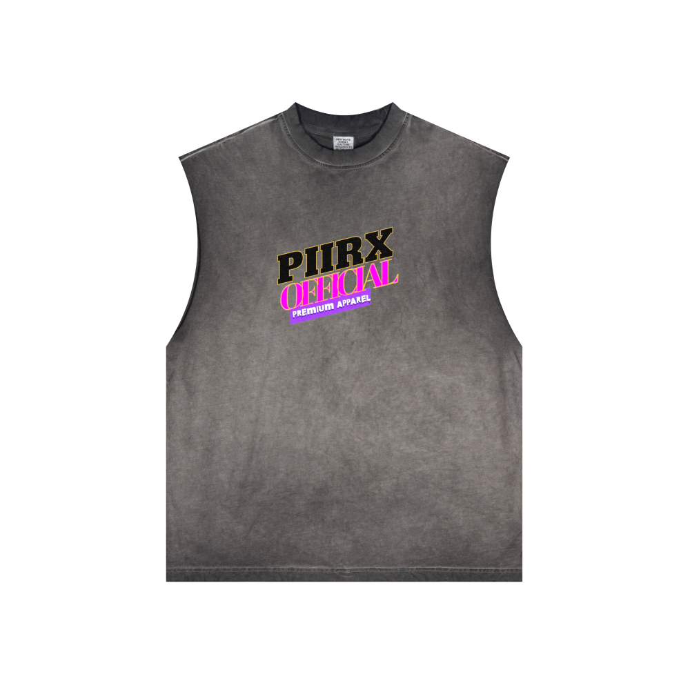 Washed Crew Neck Tank Top(250GSM)