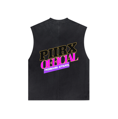 Washed Crew Neck Tank Top(250GSM)