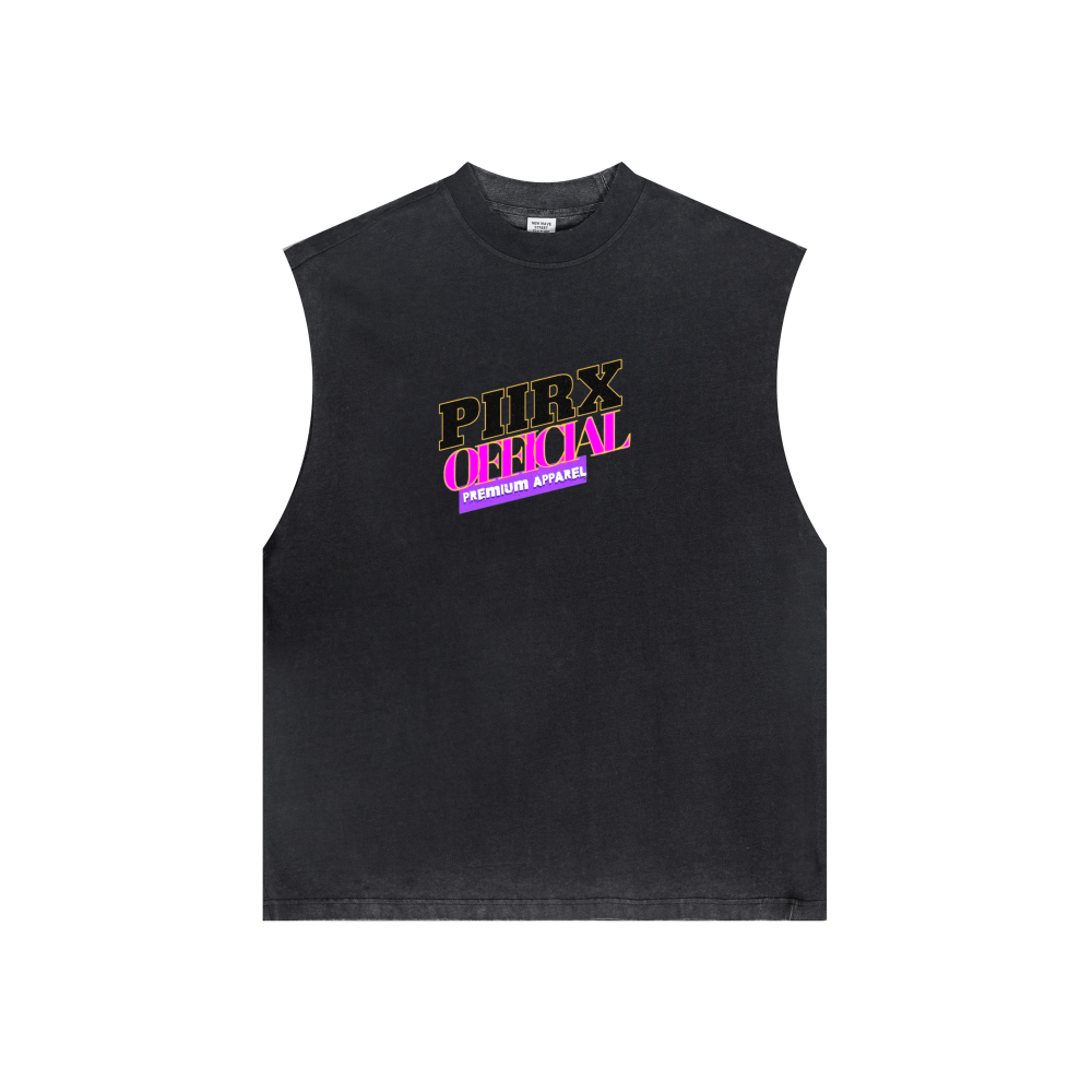 Washed Crew Neck Tank Top(250GSM)