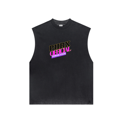 Washed Crew Neck Tank Top(250GSM)