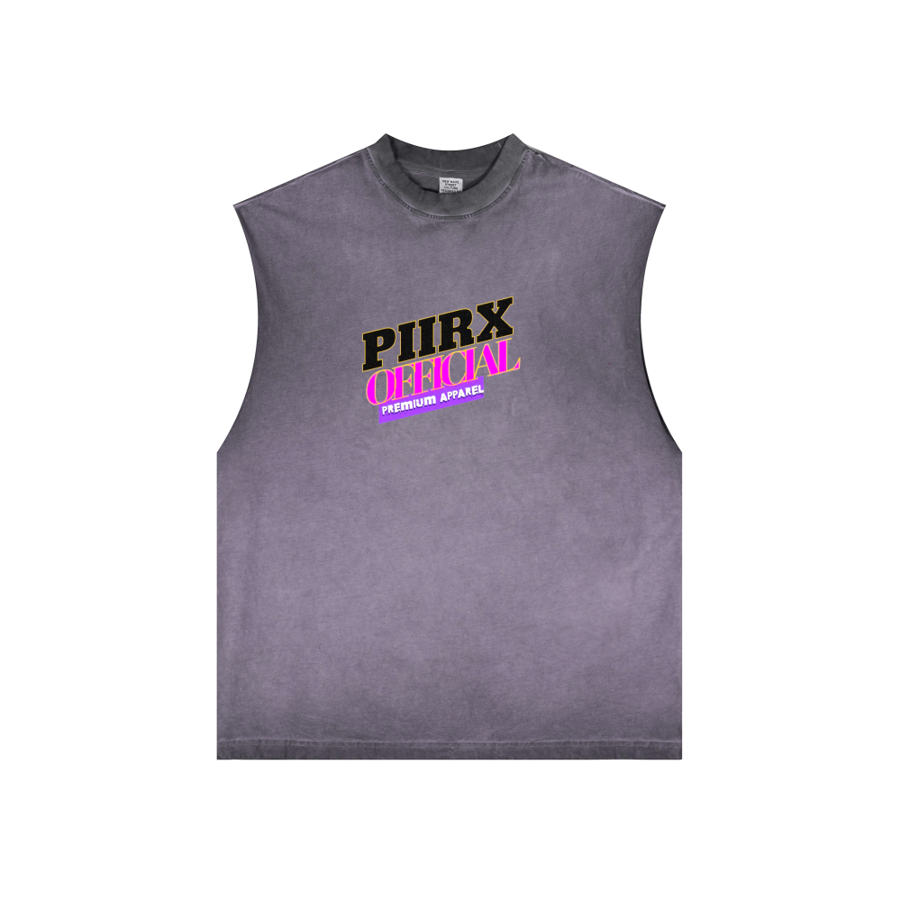 Washed Crew Neck Tank Top(250GSM)