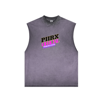 Washed Crew Neck Tank Top(250GSM)
