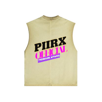 Washed Crew Neck Tank Top(250GSM)