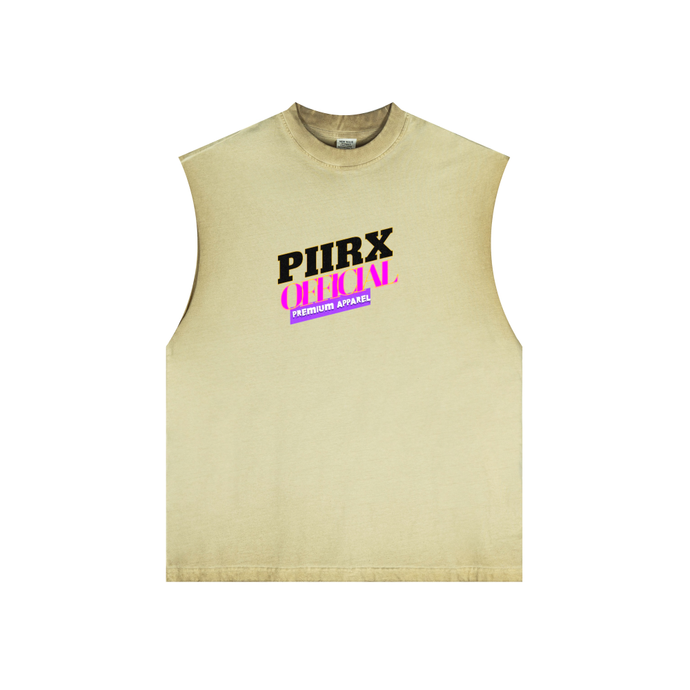 Washed Crew Neck Tank Top(250GSM)