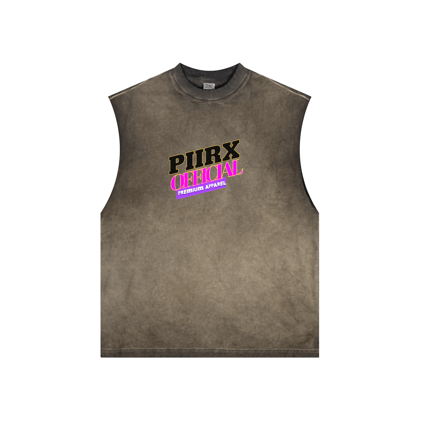 Washed Crew Neck Tank Top(250GSM)