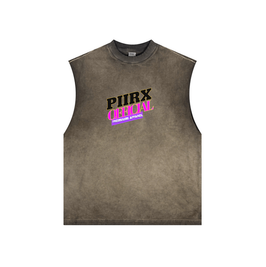 Washed Crew Neck Tank Top(250GSM)