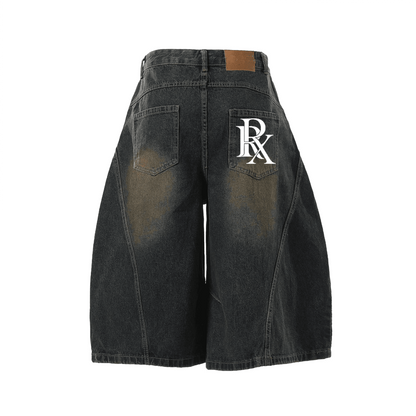 Wide-Leg Denim Shorts