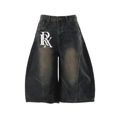 Wide-Leg Denim Shorts