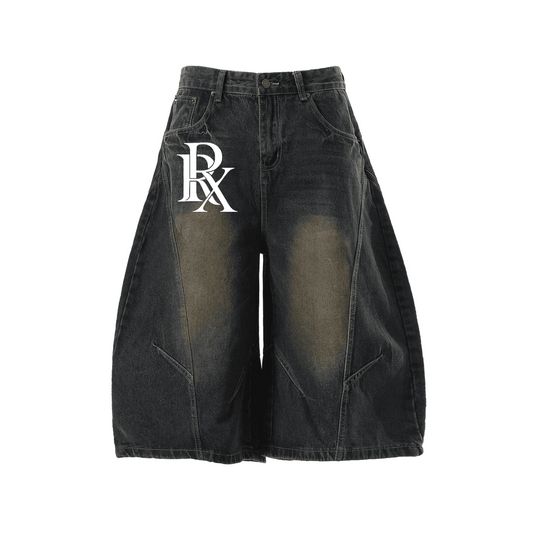 Wide-Leg Denim Shorts