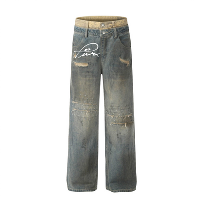 Vintage - inspired Street - style Women's Ripped Jeans
