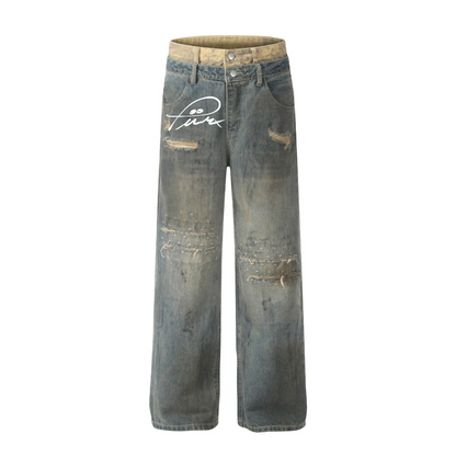 Vintage - inspired Street - style Women's Ripped Jeans