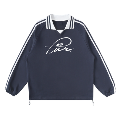 Striped Collar Sweatshirt