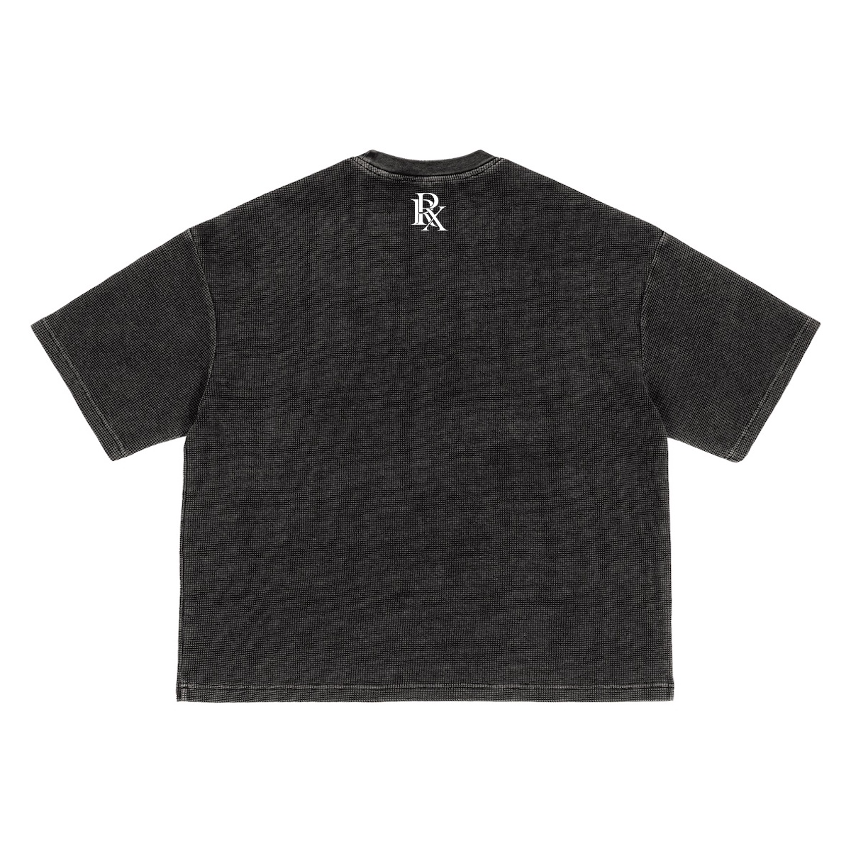 Waffle-Texture Washed Cropped Boxy T-Shirt(250GSM)