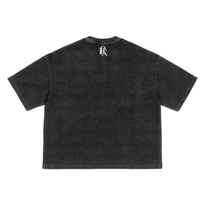 Waffle-Texture Washed Cropped Boxy T-Shirt(250GSM)