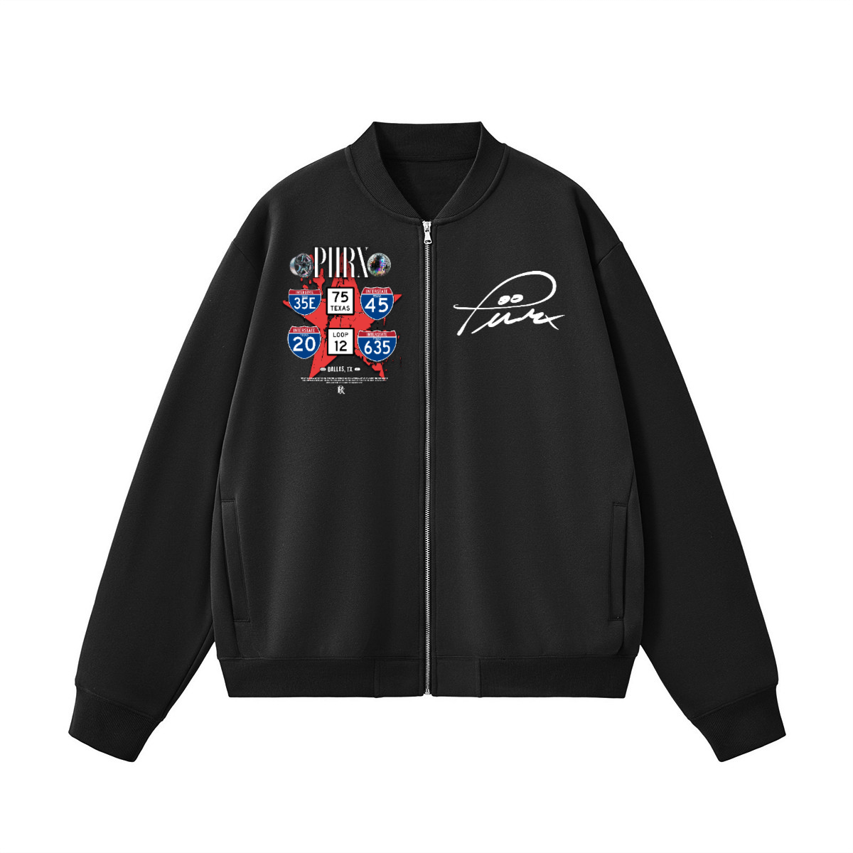 Unisex Fleece Zip-Up Baseball Jacket（360GSM）