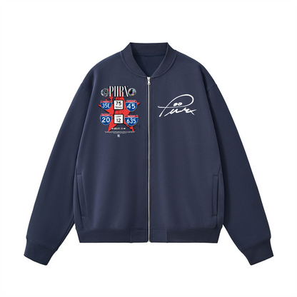 Unisex Fleece Zip-Up Baseball Jacket（360GSM）