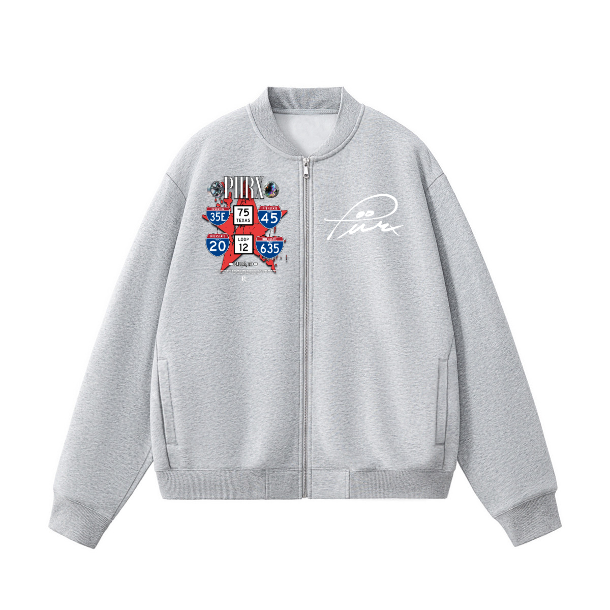 Unisex Fleece Zip-Up Baseball Jacket（360GSM）