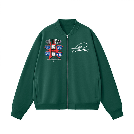 Unisex Fleece Zip-Up Baseball Jacket（360GSM）