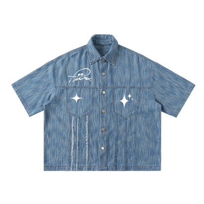 Distressed Short-Sleeve Shirt