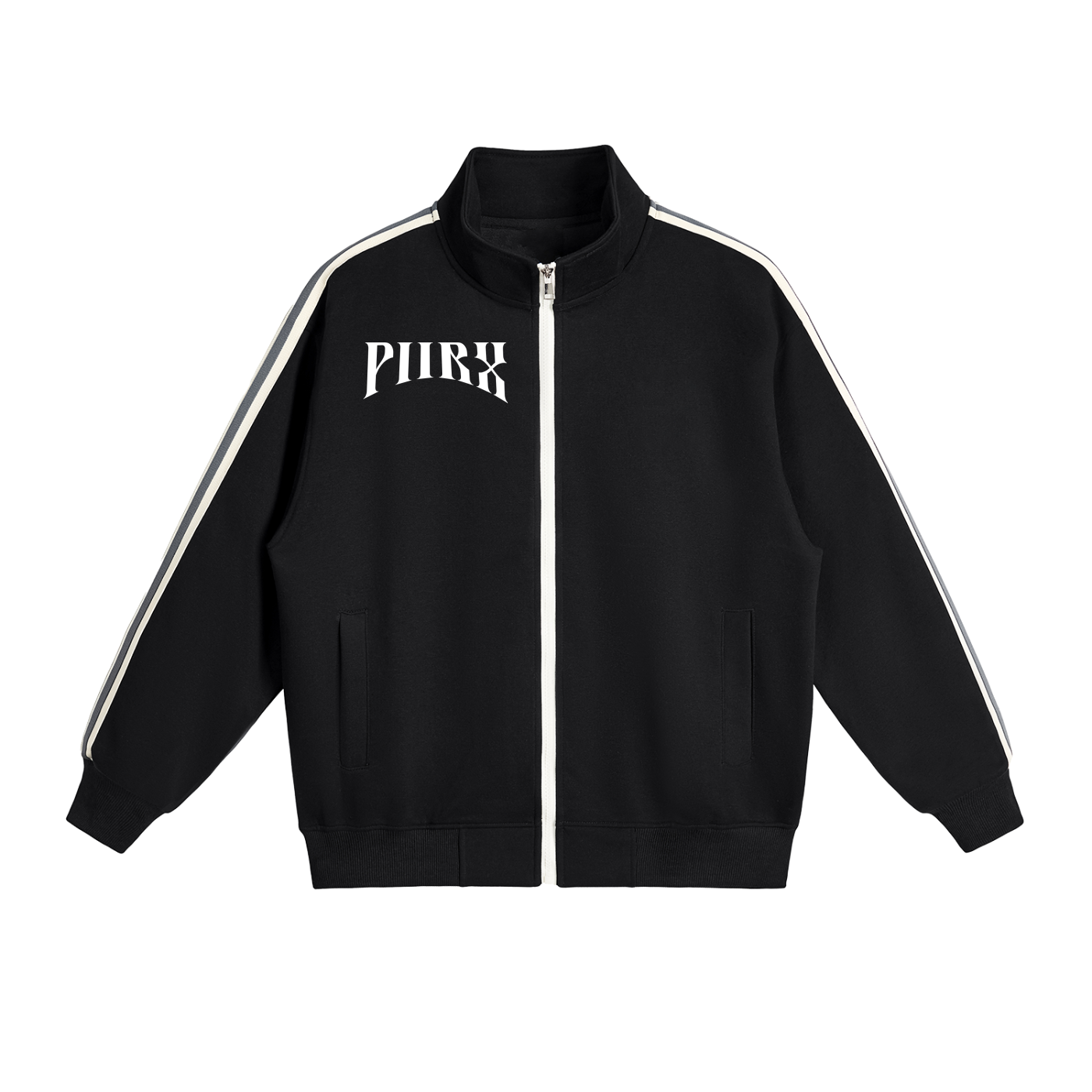 Contrast Side-Stripe Stand Collar  Jacket