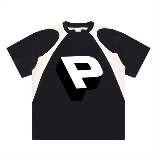 Contrast Panel Cotton T-Shirt